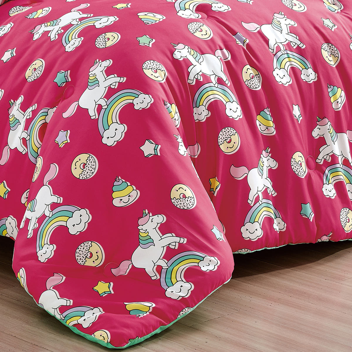 Pink Unicorn Rainbow comforter set - additional product view