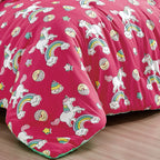 Pink Unicorn Rainbow comforter set - additional product view