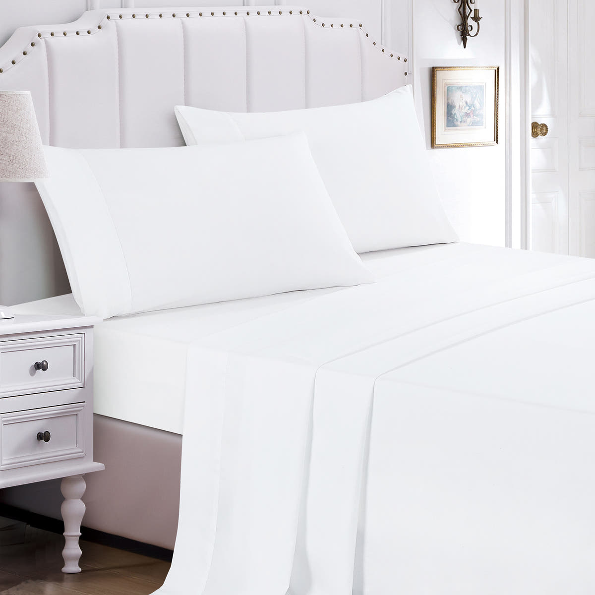 Blush Pink Quilted 9-Piece Comforter & Sheet Set - sheet detail